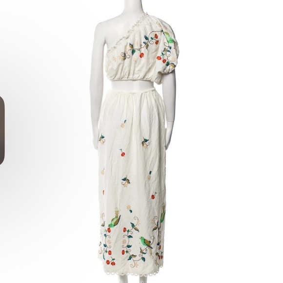 FARM Rio Cream Sleeveless embroidered Pitanga Embroidery Maxi Dress large - Picture 8 of 10